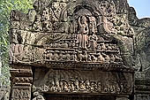 Preah Khan - northern satellite temple dedicated to Shiva, fronton of Krishna lifting Mount Govardhana